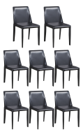 #S29 Bundle Sale, 8 PCs Black steel Chairs w/ Black Vinyl Back & Seat